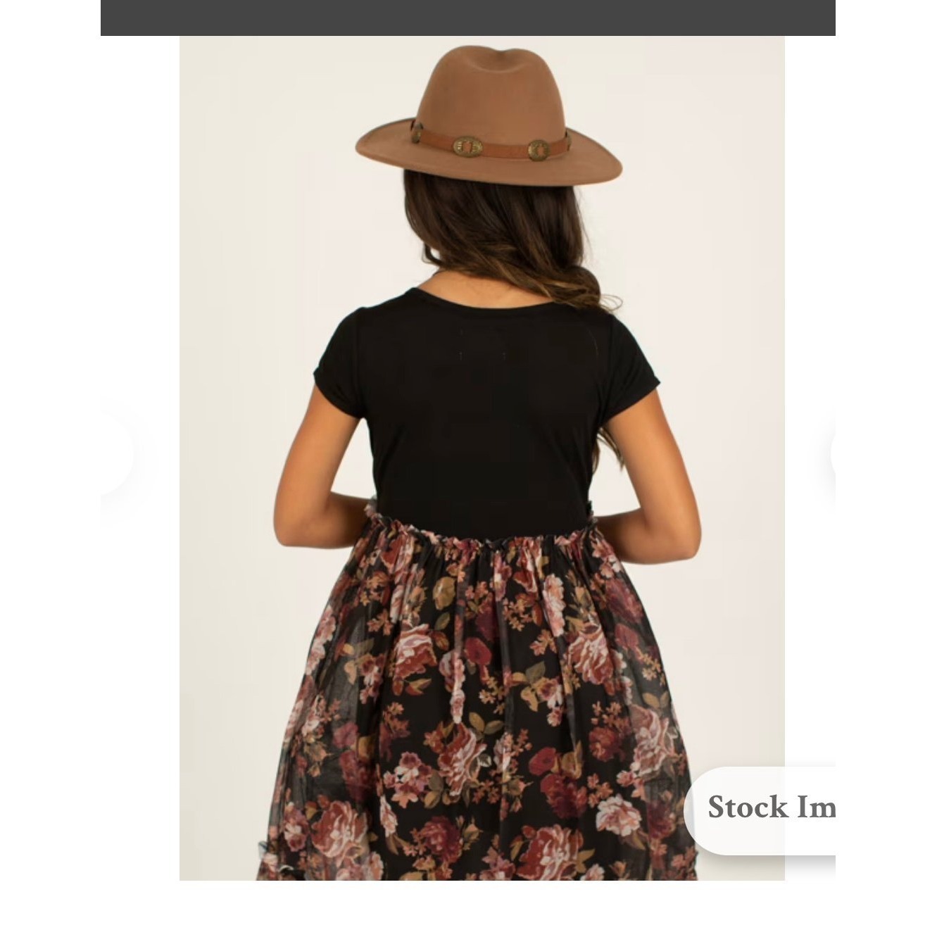 *New* Joyfolie Mia Joy Girls Lorelei Dress In Off Black Floral Size 12